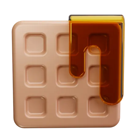 Waffle com calda  3D Icon