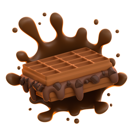 Waffle de chocolate  3D Icon