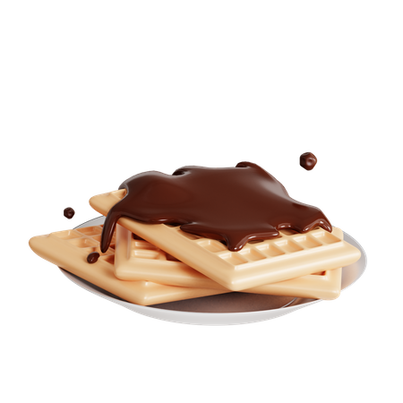 Waffle de chocolate  3D Icon