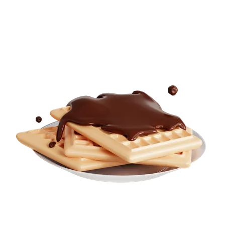 Waffle de chocolate  3D Icon