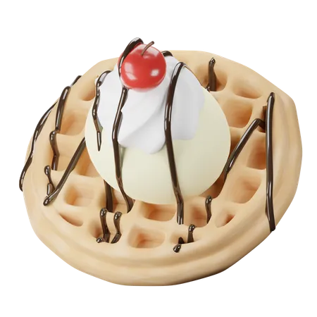 Waffle Ice Cream  3D Icon