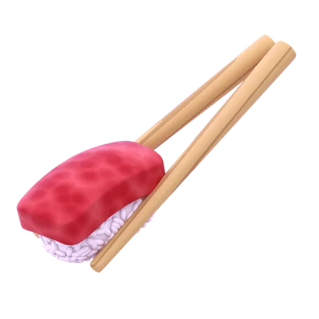 Wagyu Nigiri In Chopstick  3D Icon