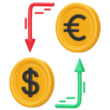 Ein Symbol Das Den Handel Einer Wahrung Gegen Eine Andere Auf Dem Devisenmarkt Darstellt Und Auf Wechselkursschwankungen Hinweist 3D Illustration
