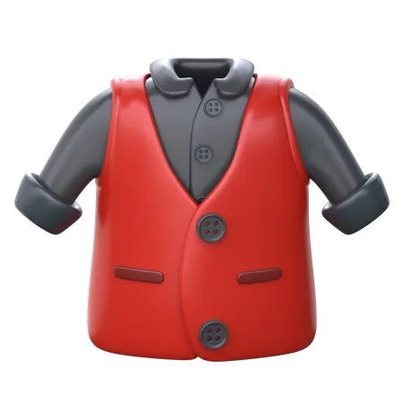 Waistcoat 3 D Clothes Icon 3D Icon