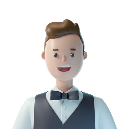 Waiter  3D Illustration