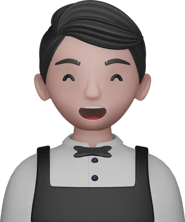 Waiter Avatar  3D Icon