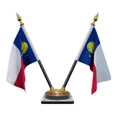 Porte-drapeau à double bureau Wake Island  3D Flag