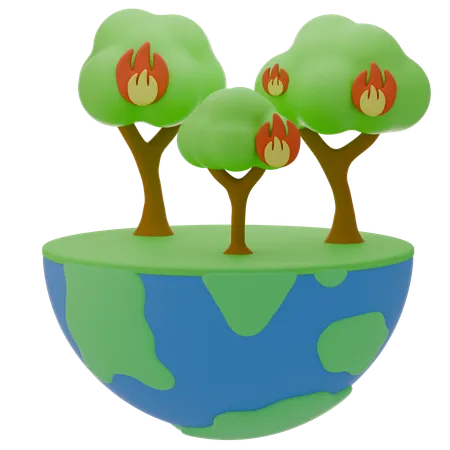 Waldbrand  3D Icon