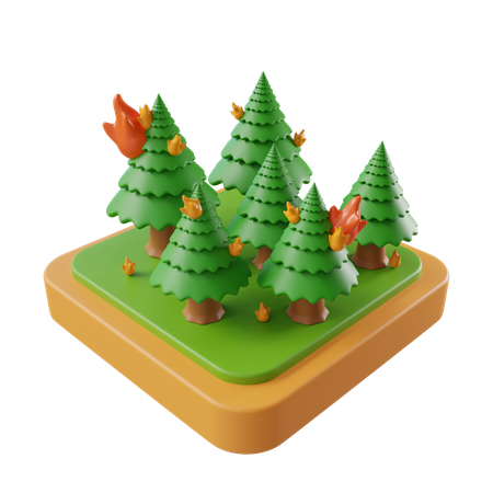 Waldbrand  3D Icon