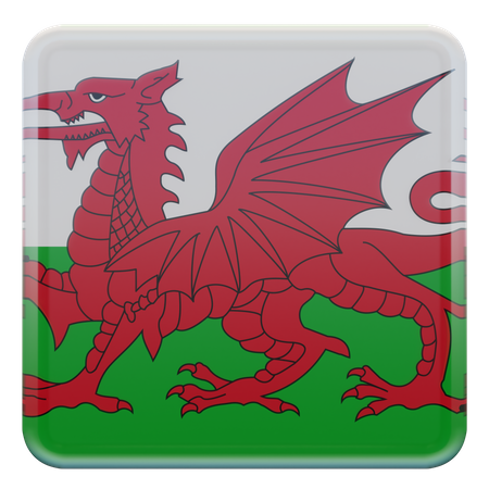 Quadratische Flagge von Wales  3D Icon