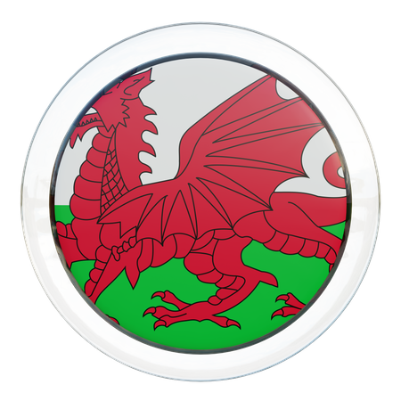 Wales Round Flag 3D Icon