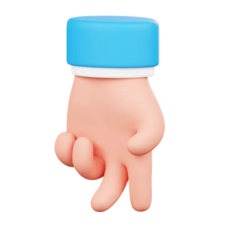 Walk Finger Hand Gesture  3D Icon