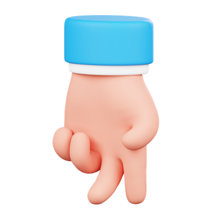 Walk Finger Hand Gesture  3D Icon