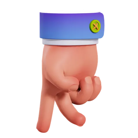 Walk Finger Hand Gesture  3D Illustration