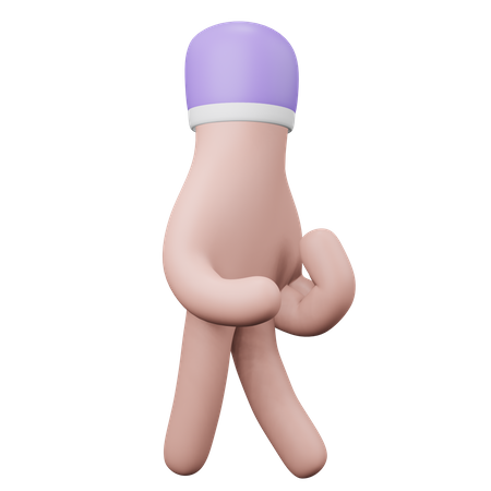 Walk Finger Hand Gesture  3D Illustration