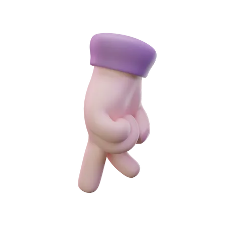 Walk Hand Hand Gesture  3D Icon