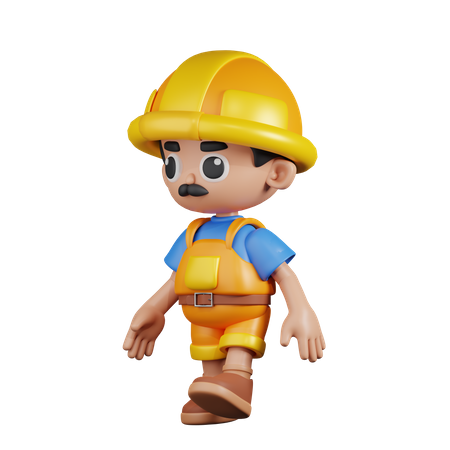 Walking Builder  3D Illustration