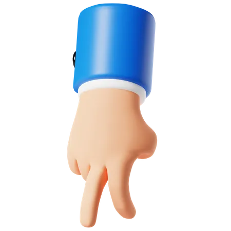 Walk Finger Hand Gesture 3 D Illustration 3D Icon