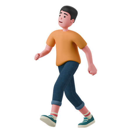 Walking Man  3D Illustration