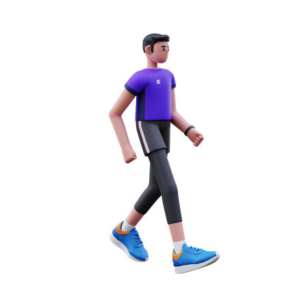Walking Man  3D Illustration