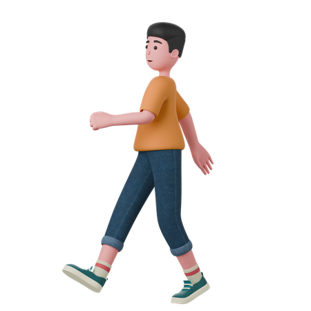 Walking Man  3D Illustration