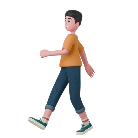 Walking Man  3D Illustration