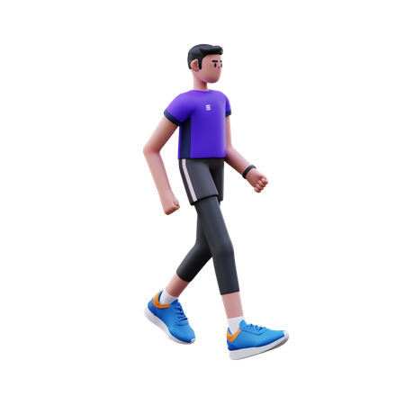 Walking Man  3D Illustration