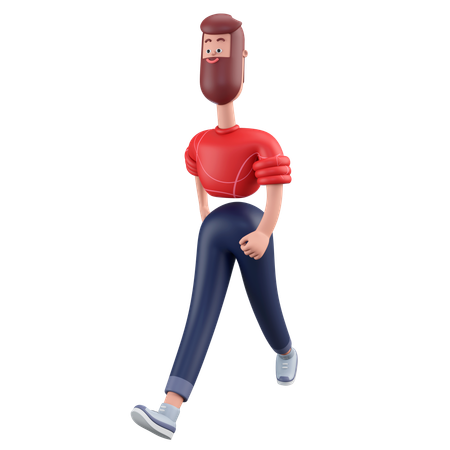 Walking Man  3D Illustration