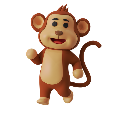 Walking Monkey  3D Illustration