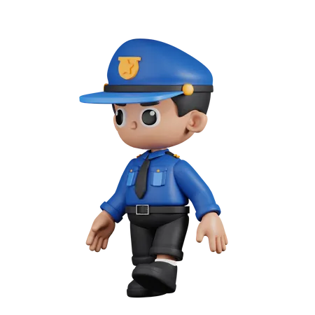 Walking Policeman  3D Illustration