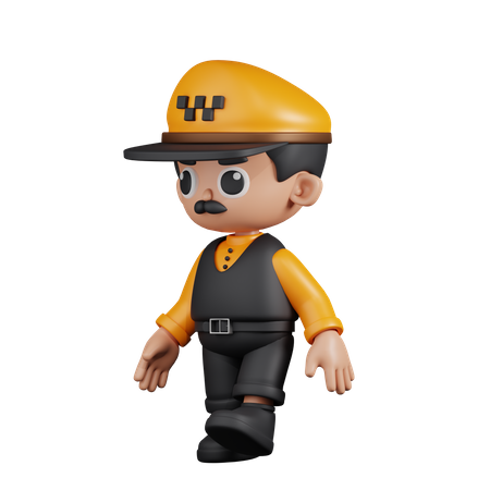 Walking Taxi Driver  3D Icon