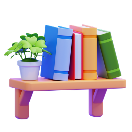 Wall Bookshelf  3D Icon