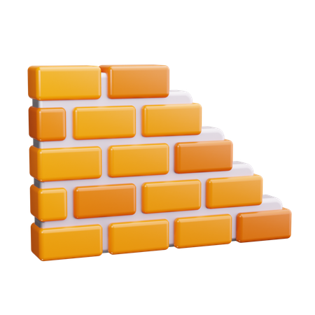 Wall Building  3D Icon