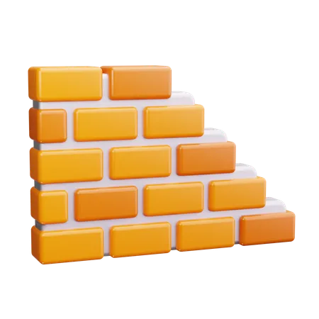Wall Building  3D Icon