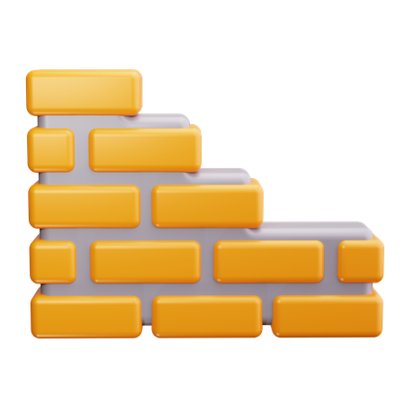 Wall Building  3D Icon