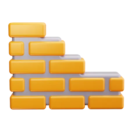 Wall Building  3D Icon