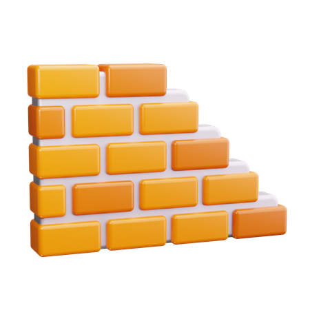 Wall Building  3D Icon