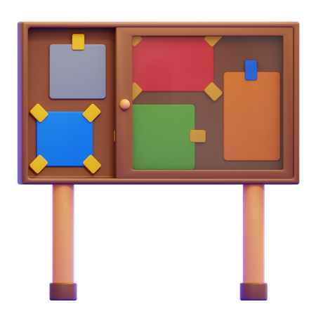 Wall Bulletin Board  3D Icon
