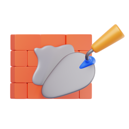 Wall Cement Construction  3D Icon