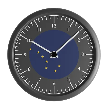 Wall clock with the flag of Alaska  3D Icon