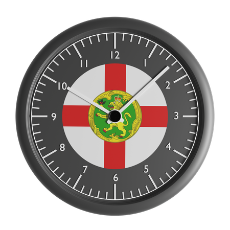 Wall clock with the flag of Alderney  3D Icon