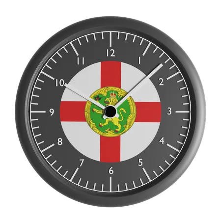 Wall clock with the flag of Alderney  3D Icon