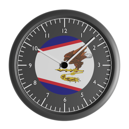 Wall clock with the flag of American Samoa  3D Icon