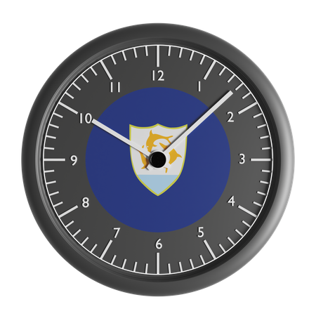 Wall clock with the flag of Anguilla  3D Icon