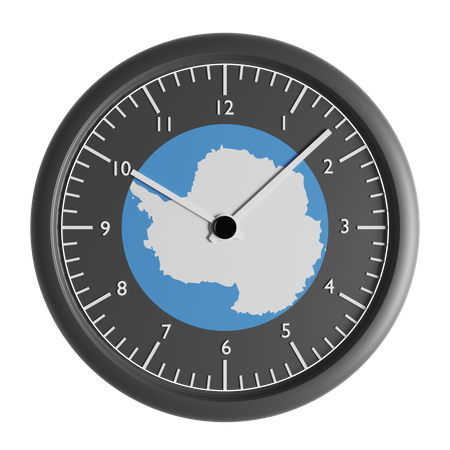 Wall clock with the flag of Antarctica  3D Icon