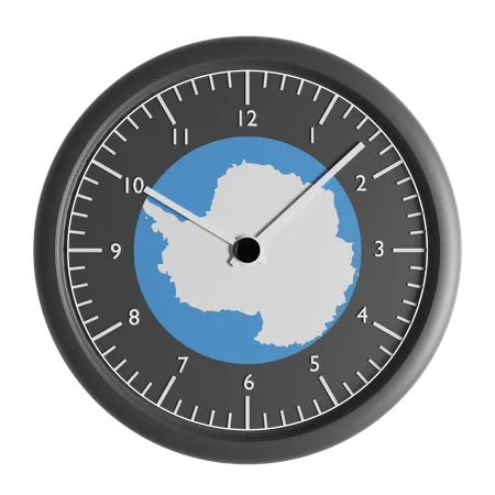 Wall clock with the flag of Antarctica  3D Icon