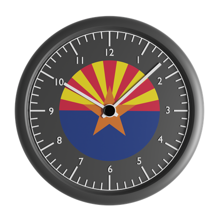 Wall clock with the flag of Arizona  3D Icon