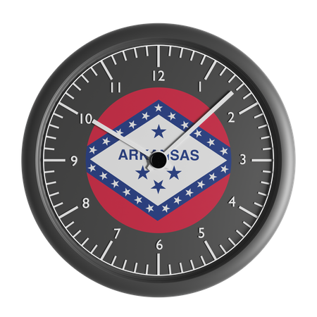 Wall clock with the flag of Arkansas  3D Icon