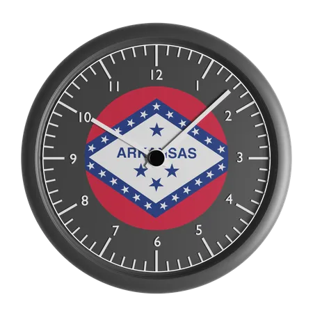 Wall clock with the flag of Arkansas  3D Icon