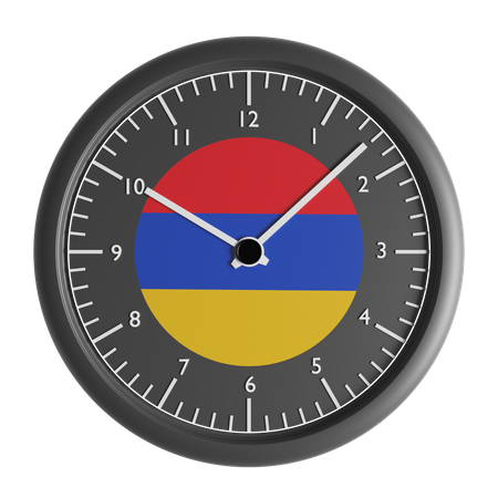 Wall clock with the flag of Armenia  3D Icon